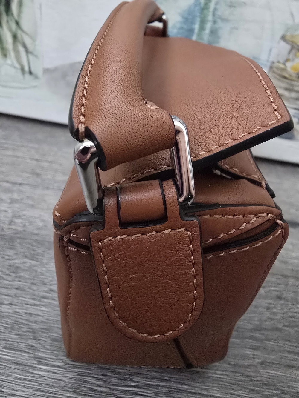 Loewe Mini Puzzle In Tan - Picture 7 of 13